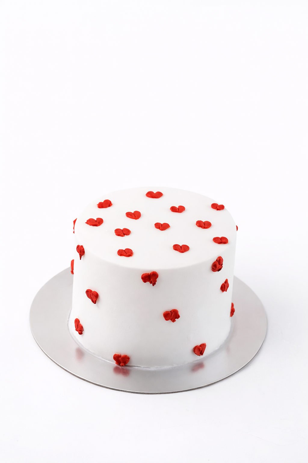 White Cake with Hearts