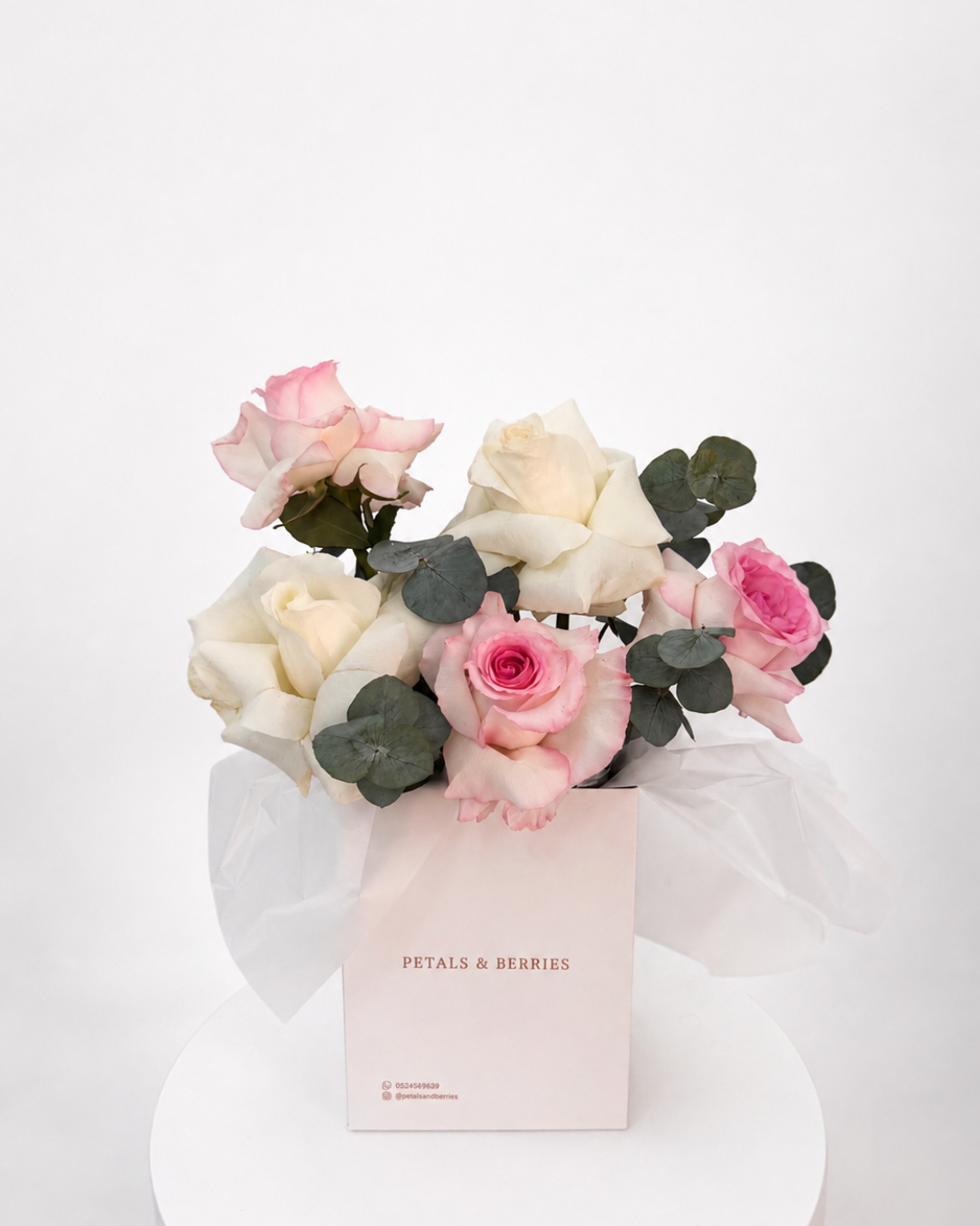 White and Pink PETALS Bag