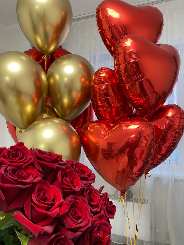 Red and Gold Balloons