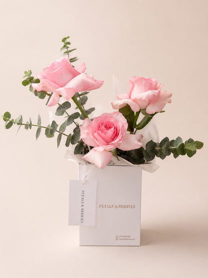 Five Pink Floral Goodie Bags